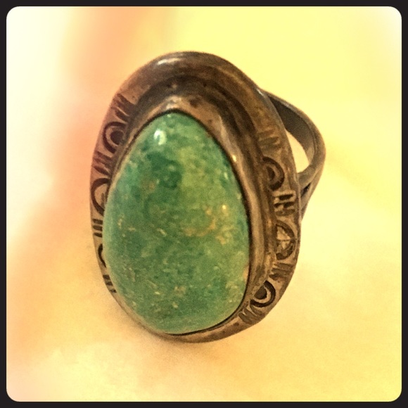 Jewelry - Vintage sterling turquoise ring- needs polishing